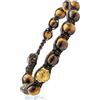 Samsara Bracciale Tibetano Buddista - shamballa con pietra Occhio di Tigre - Filo in cotone cerato nero