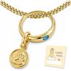CLEVER SCHMUCK Collana per battesimo in oro con angelo custode, anello per battesimo azzurro con catena a maglia barbazzale, 36 cm, in argento sterling 925, con custodia per battesimo