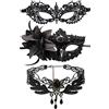 JewelryWe Set di 3 collane girocollo in velluto nero elasticizzato classico nappe gotiche tatuaggio in pizzo girocollo collane per donne e ragazze, Pizzo