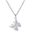 Bling Jewelry Mini Petite Tiny Clear Cubic Zirconia Micro Pave CZ Giardino Insetto Farfalla Collana Per Donne Adolescenti .925 Argento