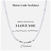 COAI Collana Uomo Codice Morse in Howlite ed Ematite con Messaggio I Love You - Collana Uomo in Pietre Dure con Messaggio d'Amore Segreto
