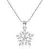 Candyfancy Collana da donna con fiocchi di neve in argento 925 con ciondolo a forma di fiocco di neve per donne e ragazze, con cristalli e zirconi, idea regalo per Natale, 20mm x 15mm, Zirconia cubica