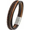 Simaru Bracciale in Vera Pelle per Uomo e Donna, Chiusura in Acciaio Inox, Made in Germany, Elegante Idea Regalo