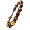 Samsara Bracciale Tibetano Buddista - shamballa con pietra Occhio di Tigre - Filo in cotone cerato marrone
