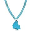 COAI Collana Donna Estiva Turchese Chunky Boho Regolabile con Grandi Perline Rondelle e Ciondolo Turchese, Collana Mare Spiaggia Hippie con Scatola Regalo