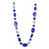 FULU AUTUMN Collana lunga di perle in pietra per le donne collana a catena in argento con cristalli di conchiglia gioielli di moda regalo di Natale per la mamma, Perla Cristallo, Zaffiro