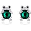 URONE Orecchini a forma di rana, in argento 925, a forma di rana, per donne e donne amanti della rana, Argento sterling, Nessuna pietra preziosa