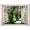 MuchoWow© Decoracion Pared Exterior 120x90 cm Posters Decorativos Jardin Terraza Balcon Wall Decoration Decoración Patio Póster De Jardín Glicinia - Flores - Vista - Árbol - Primavera