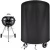 Posheliox Copertura resistente per barbecue in tessuto Oxford 210D, impermeabile, rotondo, per Weber, resistente agli strappi, protezione antipolvere per esterni, protezione dalle intemperie nera per