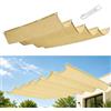 HOKXUAN Vela Ombreggiante a Onda Retrattile 80 x 425 cm Protezione Raggi UV 98% in Pes Idrorepellente Rettangolare Rete Ombreggiante per Giardino Esterno Giardino, Giallo sabbia