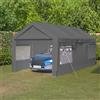 Bladez Tenda da garage, 3 x 6 m, impermeabile per bicicletta con finestra arrotolabile, tenda da magazzino, capanno per attrezzi, tenda, copertura protettiva per esterni, per auto, barca