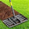OLLIDOT Rastrello livellatore per prato, resistente, 43 x 25 cm, piastra curva per terreno, 182 cm, manico lungo 182 cm, rastrello livellatore per prato, rastrello per terreno, sporco, sabbia, erba, torba e