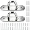 DAVIDJAMESCLARKE 2 Pz Piastra Con Occhiello in Acciaio Inox,Gancio Da Muro Piastra Con Placca Occhiello,Gancio Soffitto Parete Con Occhielli, Gancio Muro Occhielli in Metallo,Sopporta Fino A 250 Kg,Ovale