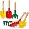 Wilhelm Sell® set attrezzi giardino 6 pezzi, mini utensili per balcone terrazza, kit per piantare con paletta trapiantatore rastrello, accessori per vaso aiuola (Set da 6 pezzi)