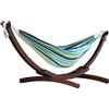 Vivere C8SPCT-29 Amaca Doppia Cotone con Solid Pine Arc Stand, Cayo Reef, Multicolore