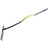 KOTARBAU® Rastrello per Foglie - Robusto - Rastrello Giardino - Acciaio - 42 cm - Nero - 16 Denti - con Manico in Metallo 144 cm - Resistente - Attrezzo da Giardino