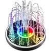 Gemuseeee Fontana d'Acqua Solare da 40 cm con Luci LED RGB Colorate - Fontana Galleggiante con 6 Ugelli di Spruzzo - Ideale per Vasche per Uccelli e Decorazione da Giardino