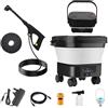 Bekasa Idropulitrice portatile con serbatoio da 13 l, idropulitrice pieghevole ad alta pressione ugello 6 in 1 Pulitore elettrico portatile per esterni Tubo da 7 m, idropulitrice mobile 660 PSI per