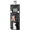 Iris Ohyama Mobile, Libreria, Scaffale Angolare da Parete in Legno, 3 Livelli, Nero, Polivalente, Modulare, Aperto, Per Soggiorno, Ufficio, Camera, Libri, CD, Decorazioni, Montaggio Facile, CX-3C