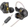 keephifi CCZ MC02 - Auricolari da gioco con cancellazione del rumore, in-ear, jack 3,5 mm, bassi profondi, microfono, cuffie DJ 10 mm, doppio DD