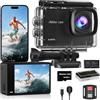 Camlance Action Cam 4K60FPS 48MP HD con Scheda SD 64GB,40M Macchina Fotografica Subacquea,Zoom 8x Videocamera,EIS,WiFi,Telecomando,2 * 1350 mAh-POV Senza Mani per Sport Estremi(Accessori Inclusi)