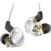 Keephifi CCZ MC02 Aura - Auricolari IEM a doppio magnete, driver dinamico da 10 mm per frequenze medio-basse, monitor in-ear cablati con jack da 3,5 mm