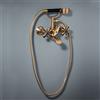 Mamoli 1938 rubinetto vasca a due comandi con set doccia, esterno, 1438F214062G, 1938 ottone spazzolato [Rubinetteria Bagno > Rubinetteria Vasca]