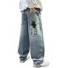 Generico Pantaloni Jeans Invernali Foderati Pile per Ragazzi Tuta Calda Spessa Casual Ampia Comoda Bambini Piccoli Giochi all Aperto Scuola Autunno Inverno (Dark Blue, 12-13 Years)