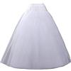RULTA A-line Hoopless Sottogonna 4 Strati Lunghezza Pavimento Tulle Sottogonna Crinolina Sottogonna Slip per Abito da Sposa Abito Da Sposa, Bianco-hoopless, bianco, Etichettalia unica