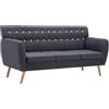 vidaXL Divano a 3 Posti Imbottito Stoffa 172x70x82cm Grigio Scuro Sofà Canapé