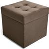 MG Design Pouf contenitore imbottito 45 × 45 cm Marrone - capacità ca. 50 L, fino a 300 kg, superficie morbida con leggero riflesso, struttura in legno massiccio, già montato e facile da pulire