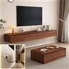 XDXINY Mobile porta TV galleggiante, grandi ripiani galleggianti per TV, montaggio a parete, multi vano, console multimediale per TV, mobile sospeso sotto la TV, grande contenitore in legno massello