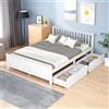 Autheria Letto 140x200 cm con 2 Cassetti, Letto matrimoniale in legno massello futon, Letto in legno massello con Testiera e rete a doghe, Letto una piazza e mezza, Struttura Letto Matrimoniale