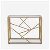 Produce Shop Consolle da Ingresso Design Moderno 100x40x78cm con Piano in Vetro Kevin - Oro