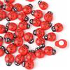 HERZONE 14 x 19 mm coccinelle della fortuna in legno, 100 pezzi, adesivi per il fai da te, portafortuna, accessori per bricolage (coleotteri 14 x 19 mm)