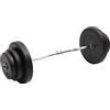 GeenYuu Bilanciere curl con pesi da 60 kg, set in acciaio cromato, bilanciere lungo da 120 cm con 2 x 15 kg, 2 x 7,5 kg, 2 x 5 kg, dischi per allenamento della forza a casa e in studio