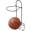 Wectirc Supporto da parete per palloni da basket a 2 strati, mensola portaoggetti in acciaio senza trapano, organizer per attrezzature sportive per bambini e porte