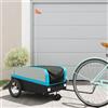 QUAHEAS Rimorchio per bicicletta nero verde in ferro con portata di 45 kg, 126 x 63 x 50 cm, timone, bandiera di sicurezza, pieghevole, per il trasporto di bagagli, shopping, bambini e cani in