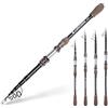 Wlinfetity Flame Canna da pesca telescopica per pescatori in alto mare, ultra leggera, portatile, con punta sensibile, lancio liscio grazie agli anelli in acciaio inox, pieghevole compatto 51-60 cm, 4 misure 180