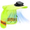 Byuexhp Casco di protezione solare con cappuccio per ventilatore solare e protezione per il collo, cappello di protezione solare a tesa larga, per esterni, costruzione, pesca, giardinaggio