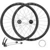 Generico 700C Fibra Di Carbonio Ruote Per Bici Da Strada Sgancio Rapido Anteriore 9x100mm Posteriore 10x135mm Freno A Disco Mozzo 24H Per 8-12 Velocità(Black-35mm)