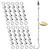 Genérico Catena girevole per palline da pesca, confezione da 10 connettori in acciaio inox, girevole a 360 gradi, accessori da pesca durevoli per luccio, 35 x 45 cm