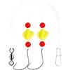 Kivivaka Bilanciato EVA Pompano Fishing Rig con doppi galleggianti e platine per prestazioni costanti in per surf (rosso e giallo)