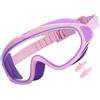 Générique Kids Swim Goggles, Pool Glasses with Waterproof Ear Plugs, 6,3 x 2,56 Inches, Adjustable Leakproof Fit, Soft Silicone Comfort, Anti Fog UV Protection Swimming Eyewear for Water Sport