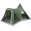 RuiNingRN Tenda tepee per 5 persone, verde, 545 x 450 x 295 cm, in poliestere 185T con rivestimento in PU, impermeabile, con finestra di ventilazione, ganci luminosi, porta elettrica, ideale per campeggio