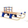 QUAHEAS Slittino pieghevole in legno da 110 cm con guide in metallo, corda di trazione e design pieghevole, robusta slitta per bambini e adulti, ideale per inverno, neve e divertimento all'aperto su
