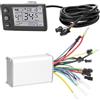 DUANSIYU Centralina Monopattino Elettrico 24V-48V/36V-60V 350W Biciclette Elettriche Scooter Controller Motore Display Pollice Acceleratore EBike Brushless Parte(A 24V-48V 350W)