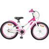 QUAHEAS Bicicletta per bambini da 14 pollici, bianca, con ruote di supporto per 3-5 anni, telaio in acciaio, sedile e manubrio regolabili, freno a cerchione, parafango, ideale per tutti i giorni