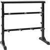 GeenYuu Scaffale per manubri in acciaio verniciato a polvere, nero, 99 x 45 x 95,5 cm, con 7 supporti e 8 ganci per manubri corti e accessori in casa per un allenamento efficiente della forza e