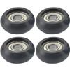 EffiFish Confezione da 4 rulli per vogatore, 32 x 12 x 8 mm, a basso rumore, in plastica, per palestra, fitness, parti di ricambio, colore nero